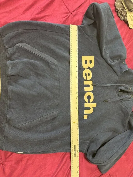 Bench Sweatshirt Women's Size XXL Blue 'Bench" Logo Chunky Cozy Hoodie - Picture 4 of 10